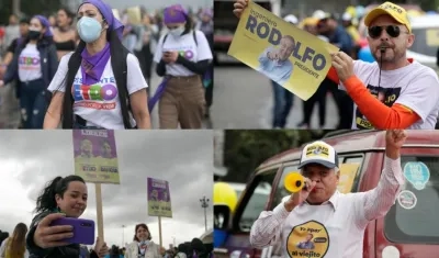 Seguidores de Petro y Hernández.