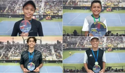 Camila Marrugo, Nicolás Moreno, Juan Iguarán y Santiago Utrera, algunos de los ganadores del torneo. 