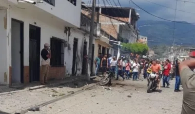 Sitio del atentado en Corinto.