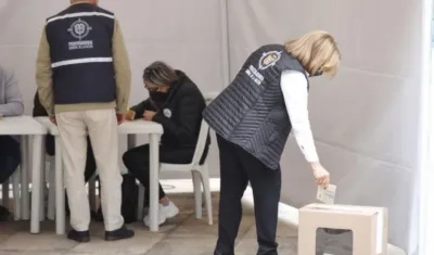 La Procuradora Margarita Cabello cuando votaba.