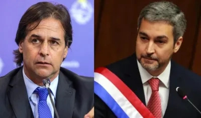 Luis Lacalle Pou y Mario Abdo Benítez. 