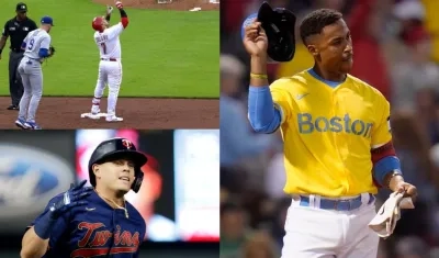 Donovan Solano, Giovanni Urshela y Jeter Downs. 