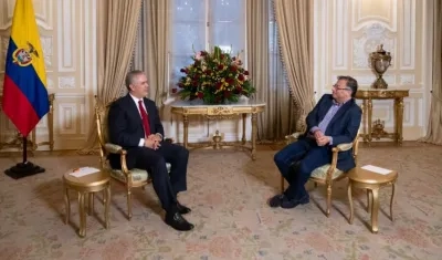 Reunión Duque-Petro en la Casa de Nariño.