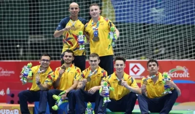 Equipo de gimnasia artística masculino de Colombia. 