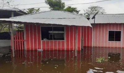 Casas inundadas en el municipio de Sucre