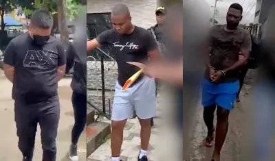 Los tres capturados en los operativos. 