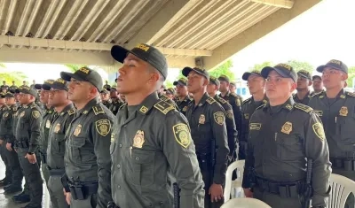 Los nuevos policías que llegaron a Barranquilla.