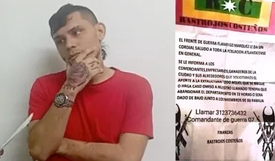 Alias 'Comandante 07' y el panfleto.