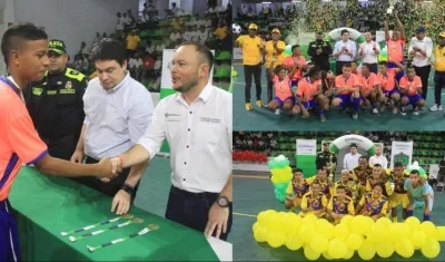 Los jóvenes durante el encuentro deportivo. 