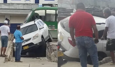 Así quedó la camioneta en la cuneta.