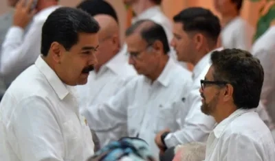El presidente Maduro y el jefe de las disidencias de las FARC, alias Iván Márquez.