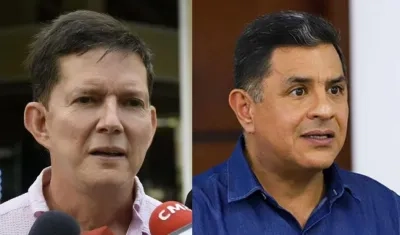 Wilson Ruiz, ministro de Justicia, y Jorge Iván Ospina, alcalde de Cali