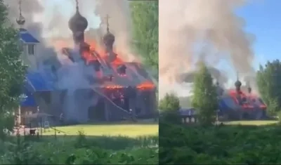 Estado en que quedó la iglesia en San Petersburgo.