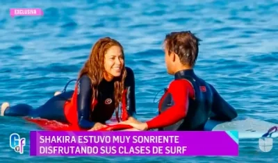 A Shakira se le vio animada, sonriente con su acompañante.
