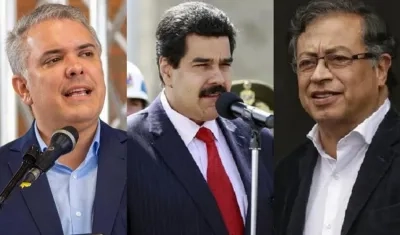 Iván Duque, Nicolás Maduro y Gustavo Petro.
