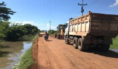Trabajos de intervención en el corredor vial.