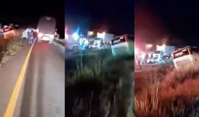 El bus 7927 se volcó por causas que son investigadas.