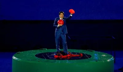 Shinzo Abe, durante la ceremonia de clausura de Río de Janeiro. 