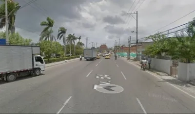 Avenida El Bosque, en Cartagena, donde resultó herido el patrullero de la Policía. 