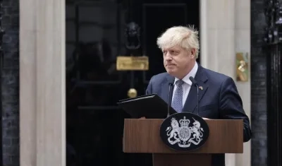 Boris Jhonson en la rueda de prensa del pasado jueves