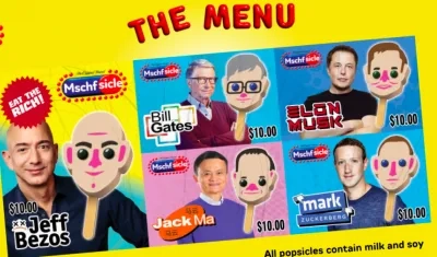Jeff Bezos, Elon Musk y Bill Gates hacen parte del menú de paletas.