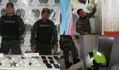 Celulares y otros elementos hallados en las cárceles de Barranquilla. 