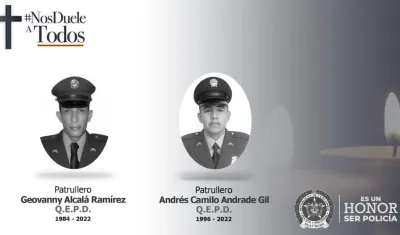 Los dos uniformados asesinados.