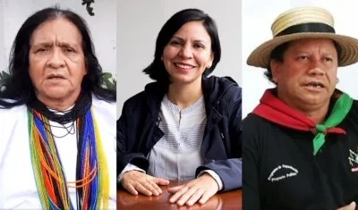 Leonor Zalabata Torres, Patricia Tobón y Giovani Yule.