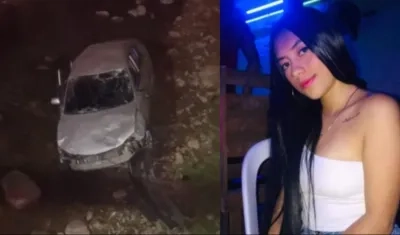 Cris Juliana López Urrego y el vehículo en que se movilizaba. 