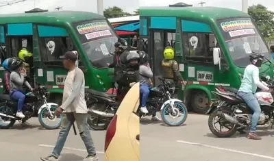Bus de Coolitoral donde fue baleado el conductor. 