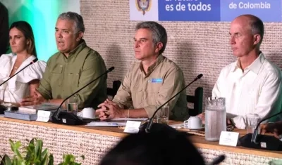 El Presidente Iván Duque, durante el evento en Leticia.