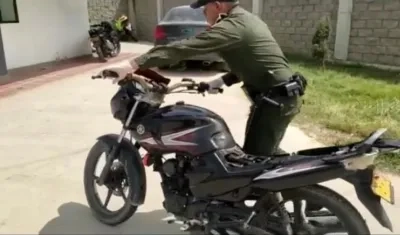 Motocicleta usada en los dos ataques a bala. 