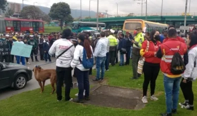 Un aspecto de la protesta.
