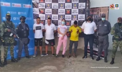 Los cinco señalados integrantes del 'Clan del Golfo'.