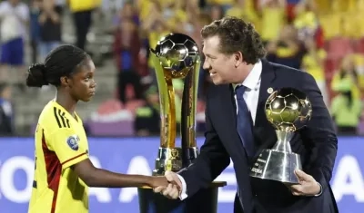 Linda Caicedo, jugadora de Colombia, elegida como la mejor de la Copa América. 