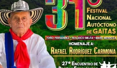El maestro gaitero Rafael Rodríguez Carmona, el gran homenajeado de San Jacinto.
