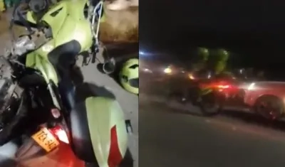 Uniformados patrullan la zona en donde fueron atacados dos policías en Jamundí.