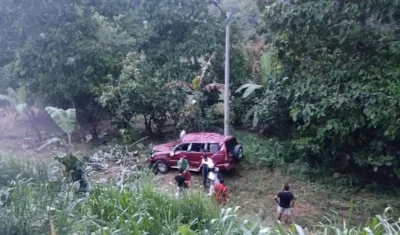 Camioneta en la que se movilizaba la madre de Israel Romero.