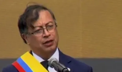 El Presidente Gustavo Petro tras juramentar.