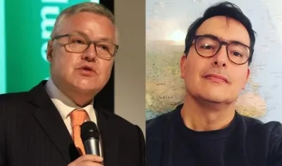 El Ministro de Justicia, Néstor Osuna, y su esposo, el periodista Mauricio Arroyave.