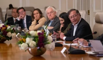 El Presidente Gustavo Petro en el consejo de ministros que lideró el lunes en la noche.