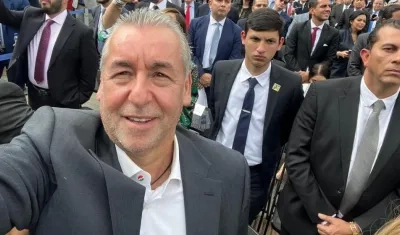 El nuevo Director del Sena, Jorge Eduardo Londoño, el día de la posesión del Presidente Gustavo Petro.