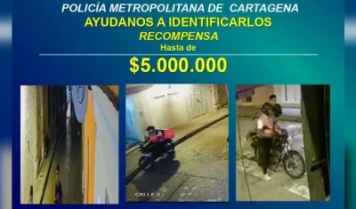 Cartel de la Policía de Cartagena con imágenes de los dos sujetos que pretendían atracar a un turista español