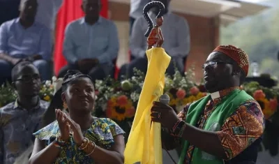 Francia Márquez durante el acto de posesión simbólica y ancestral a la Vicepresidencia. 