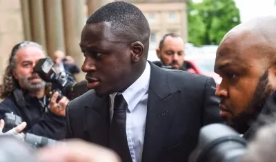 Benjamín Mendy, a su llegada al tribunal inglés