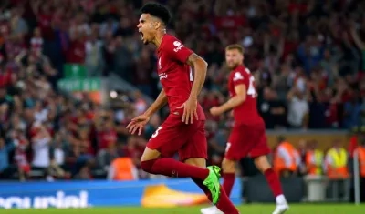 La celebración de Luis Díaz.