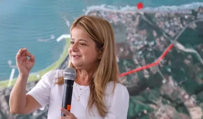 La Gobernadora Elsa Noguera exponiendo el proyecto.