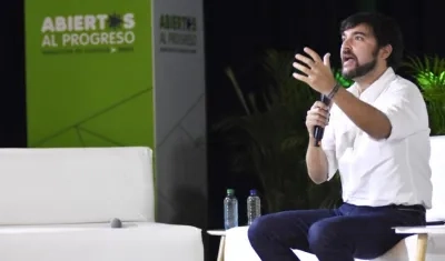 El Alcalde Jaime Pumarejo durante la rendición de cuentas.