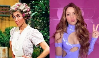 El personaje 'Doña Florinda' y la cantante Shakira.