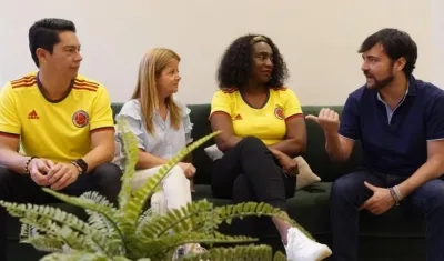 Ministra del Deporte reunida con el alcalde de Barranquilla y la gobernadora del Atlántico.